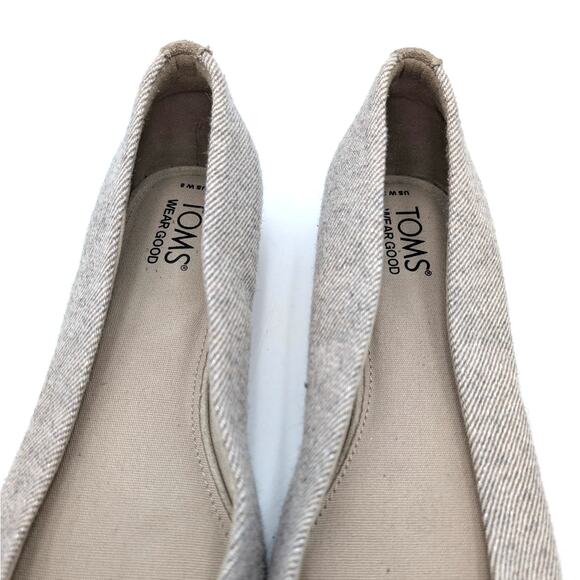 Toms Briella Shimmer Twill Slip-On Ballet Flats Women's Natural Size US8 EU38.5 - Picture 10 of 10